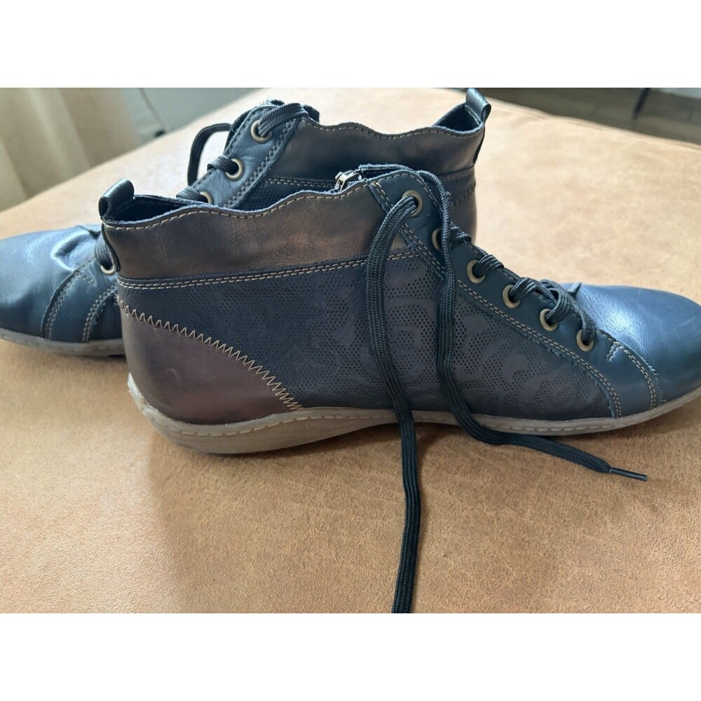 Remonte R1467 Lake Blue Leather Comfort Sneakers Slip On Casual Shoes - Picture 3 of 4